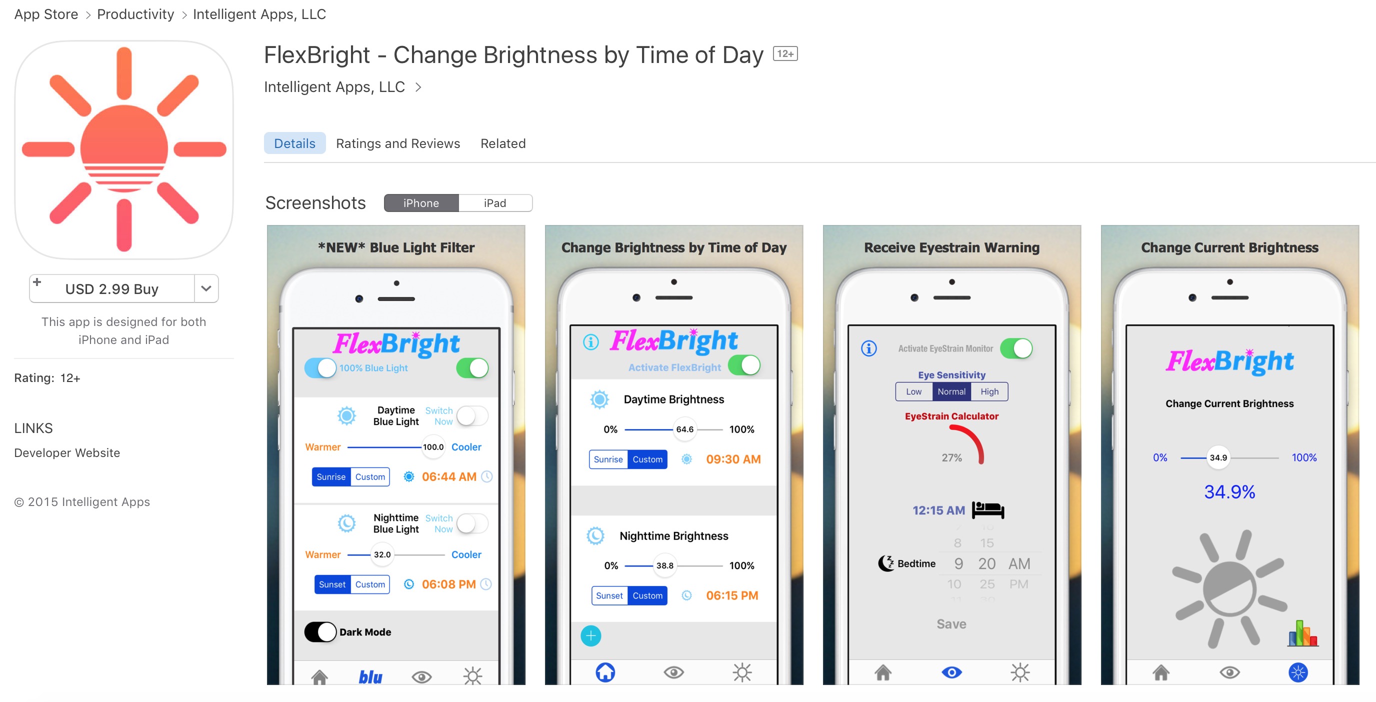 Flexbright แอปพลิเคชันลดแสงสีฟ้าบนจอ Iphone เปิดขายบน App Store - Pantip