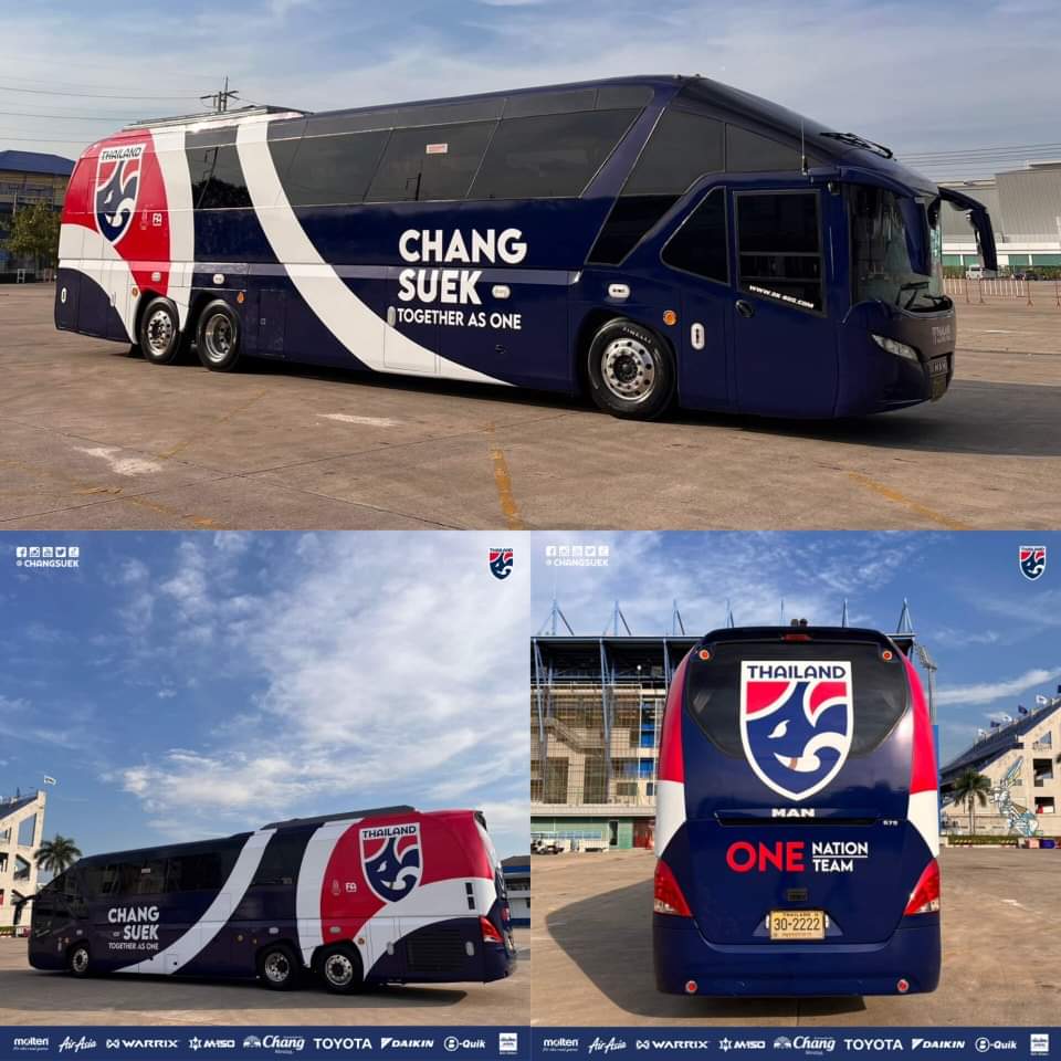 ฟุตบอลทีมชาติไทยเปิดตัวรถบัสคันใหม่ เริ่มใช้ปีใหม่นี้
