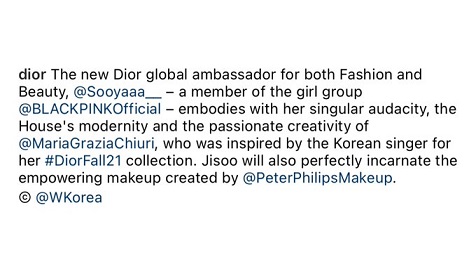 Did Kim Jisoo from Blackpink become the global ambassador for Dior? - Quora