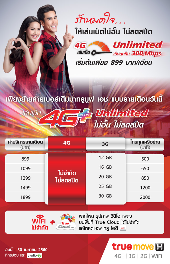 สอบถามโปร True 4G+ Unlimited เรื่อง 3G ติด Fup - Pantip