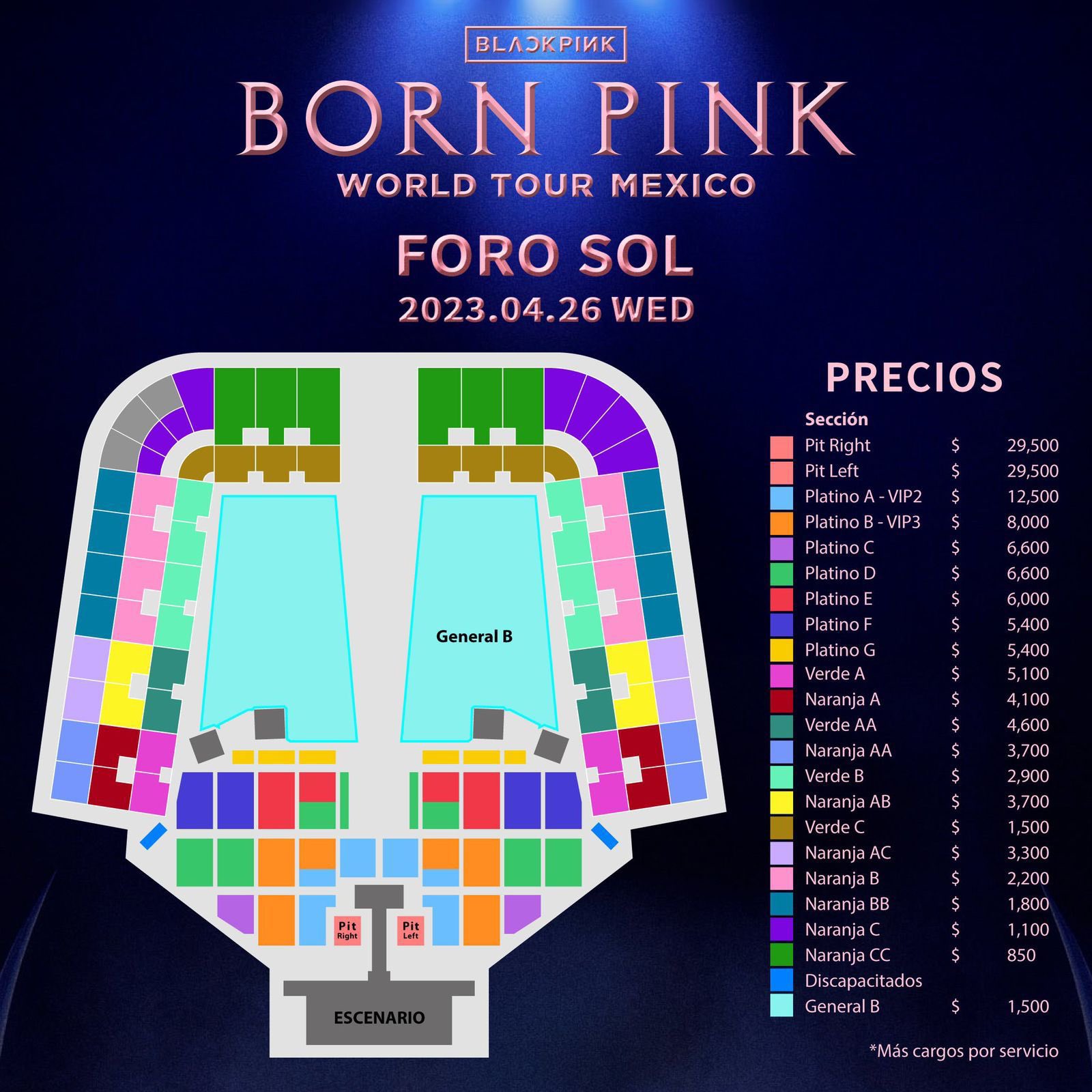 Blackpink World Tour [Born Pink] Mexico ผังคอนเสิร์ตและราคา - Pantip