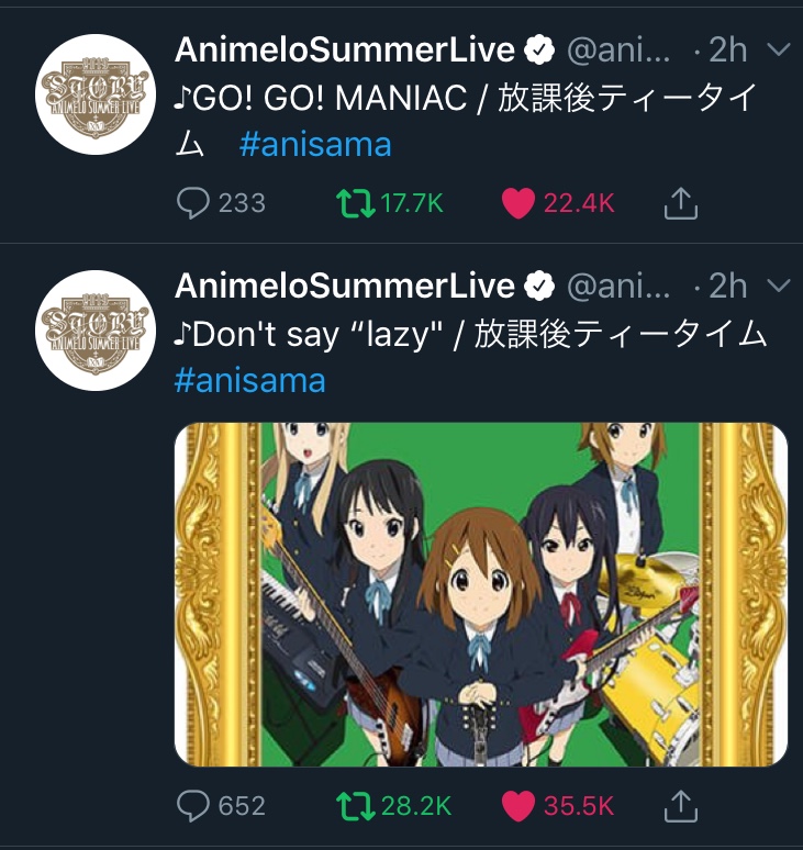 Banda Ho-Kago Tea Time, de K-On!, faz apresentação surpresa no Animelo  Summer Live 2019