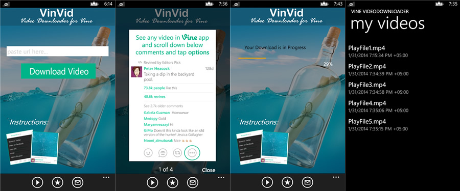 (WP ฟรี) VinVid - Vine Downloader แอพโหลดคลิปสั้นจาก Vine สังคมแชร์