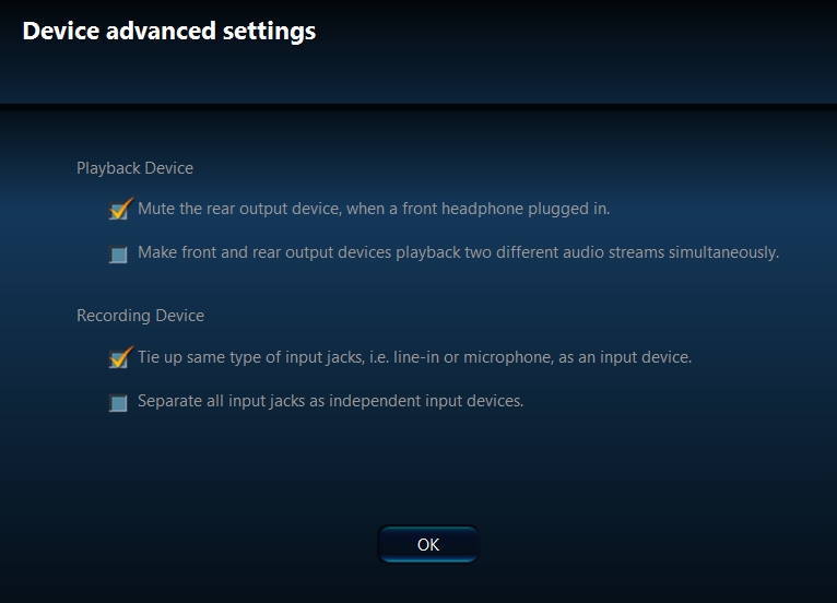 front and rear audio jacks simultaneously