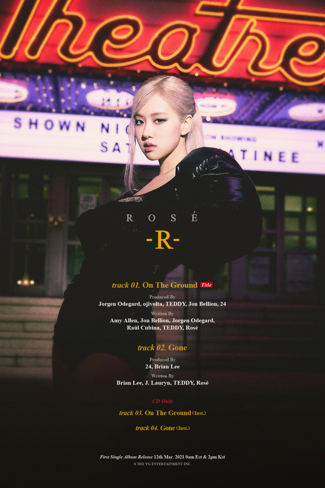 ROSÉ FIRST SINGLE ALBUM -R- TRACKLIST POSTER - Pantip