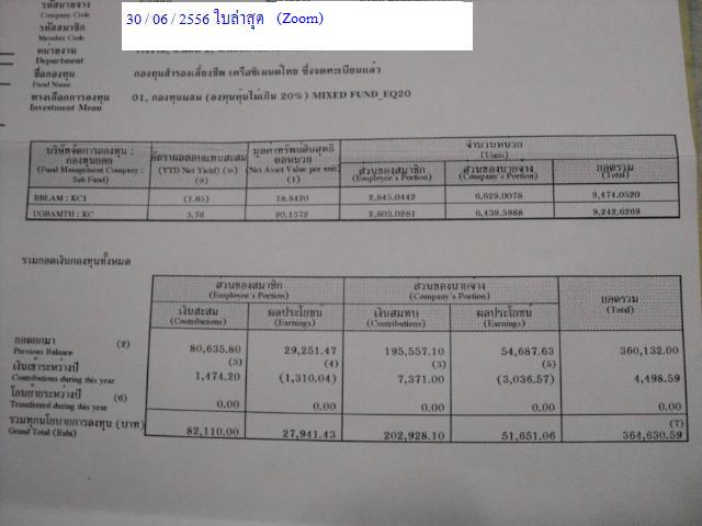 เพื่อนๆช่วยดูใบกองทุนสำรองเลี้ยงชีพให้หน่อยครับว่า ขาดทุนหรือเปล่าครับ -  Pantip