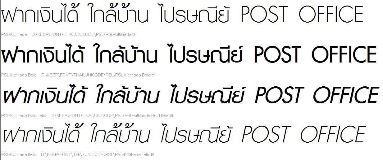 psl display thai font for photoshop