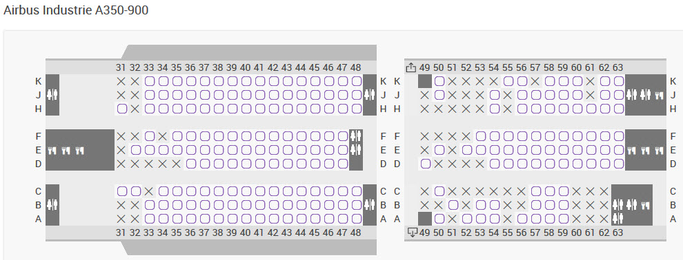 A350 1000 схема салона