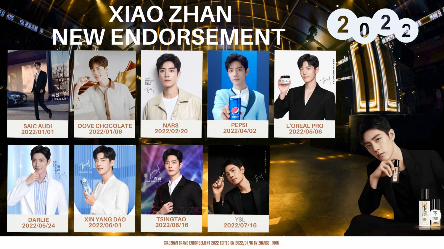 Xiao Zhan ✨ YSL New Brand Ambassador 16/07/2022