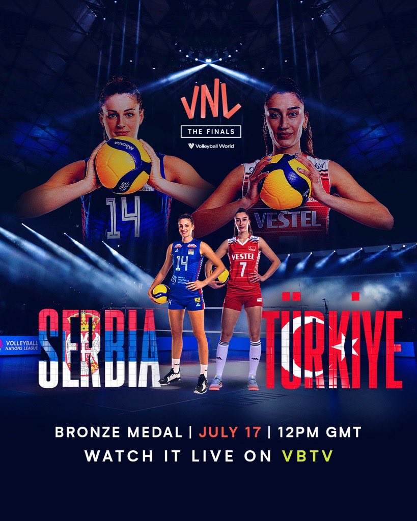 🤹/u200d♀️เชียร์สด🌼 Womens VNL 2022 - 🥉Bronze Medal Match🥉⏰เวลา 19.00 น.⏰Türkiye v Serbia