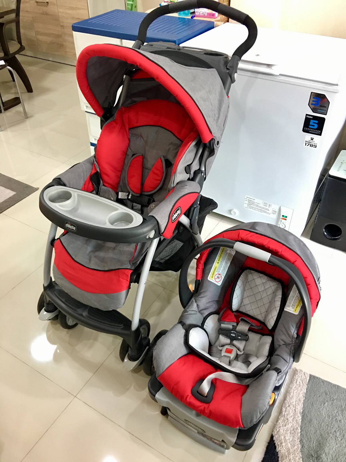 ขายรถเข็นเด็กมือสอง Chicco รุ่น Cortina Travel System และคาร์ซีท KeyFit