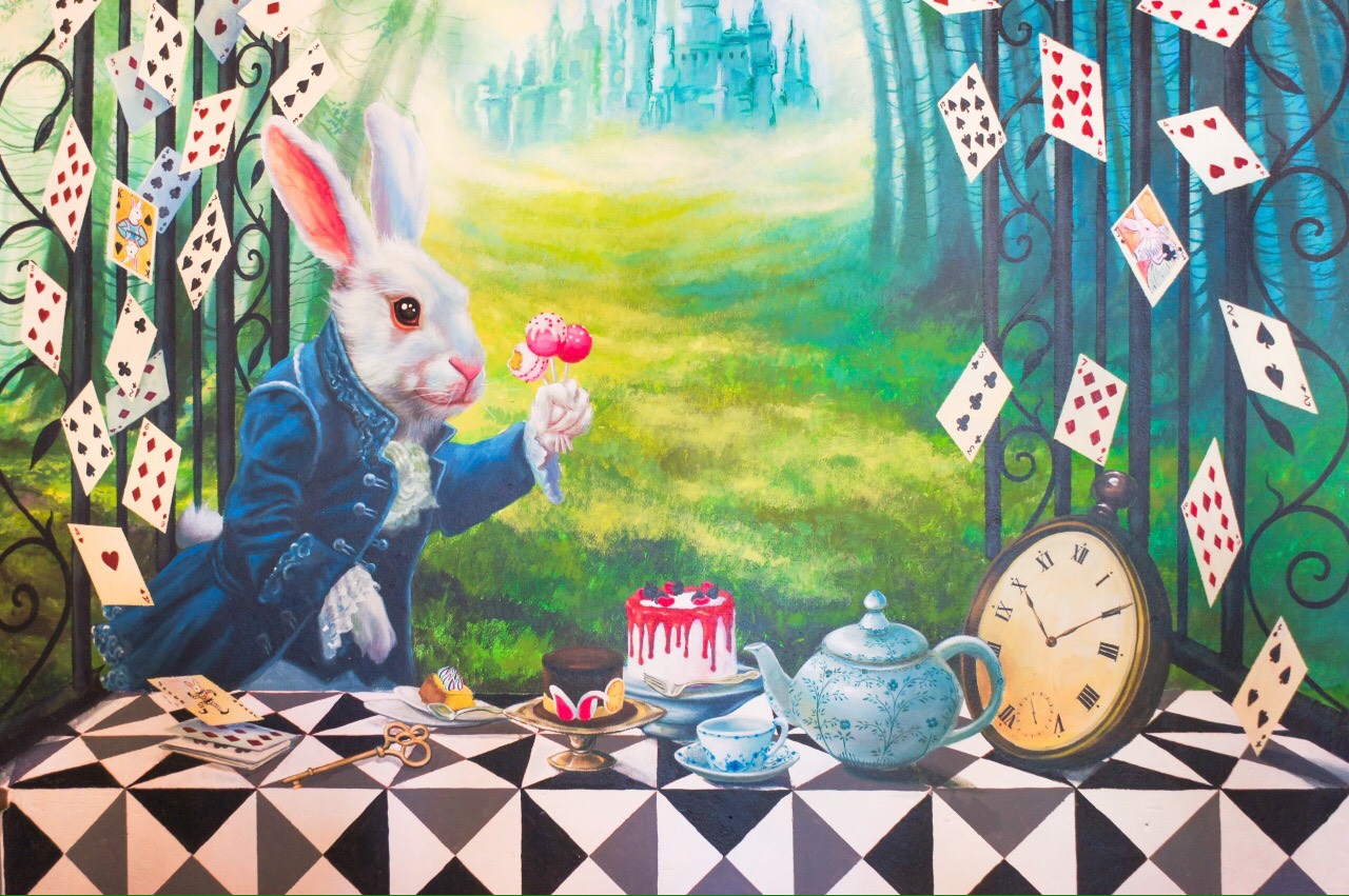 Чаепитие белый кролик и Алиса