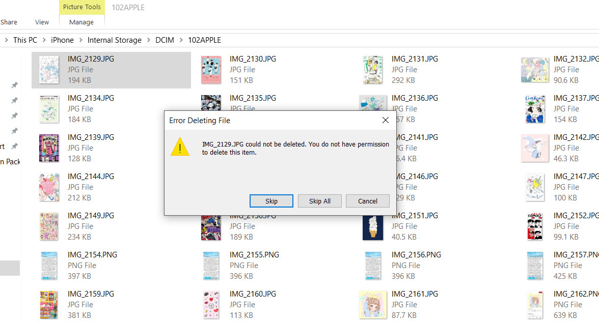 ช่วยด้วยค่ะ Iphone ลบรูปผ่านคอมไม่ได้! You Do Not Have Permission To Delete  - Pantip