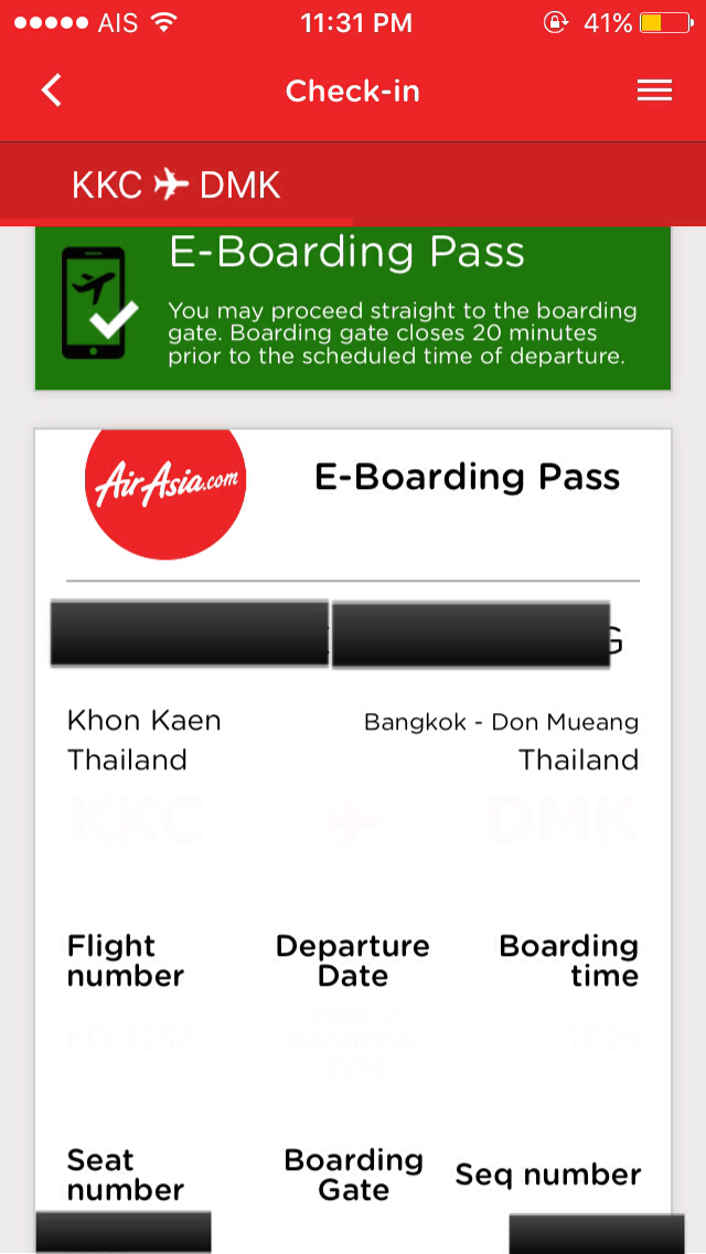 ถ้ามี E-Boarding Pass Air Asia ไม่ต้องเข้าไปที่เค้าเตอร์ ...