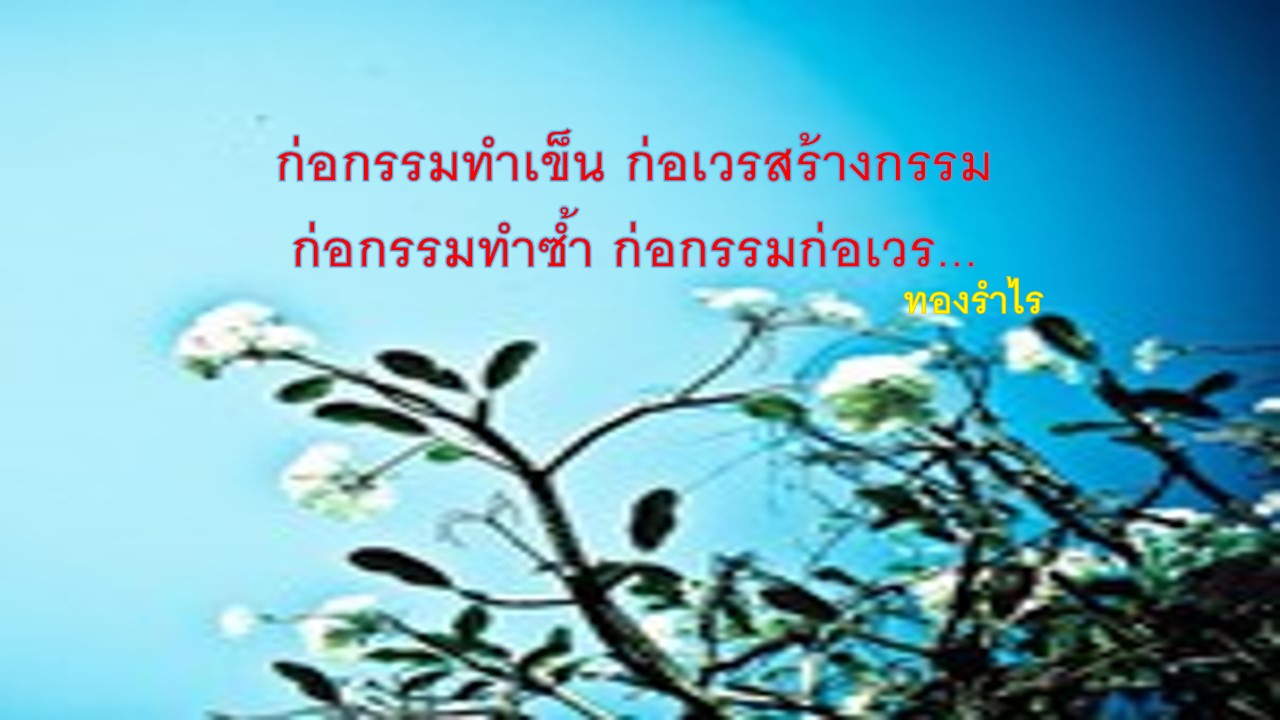 zzz กรรมใดใครก่อกรรมนั้นคือสนอง กรรมเป็นเรื่องการกระทำของตนเอง zzz