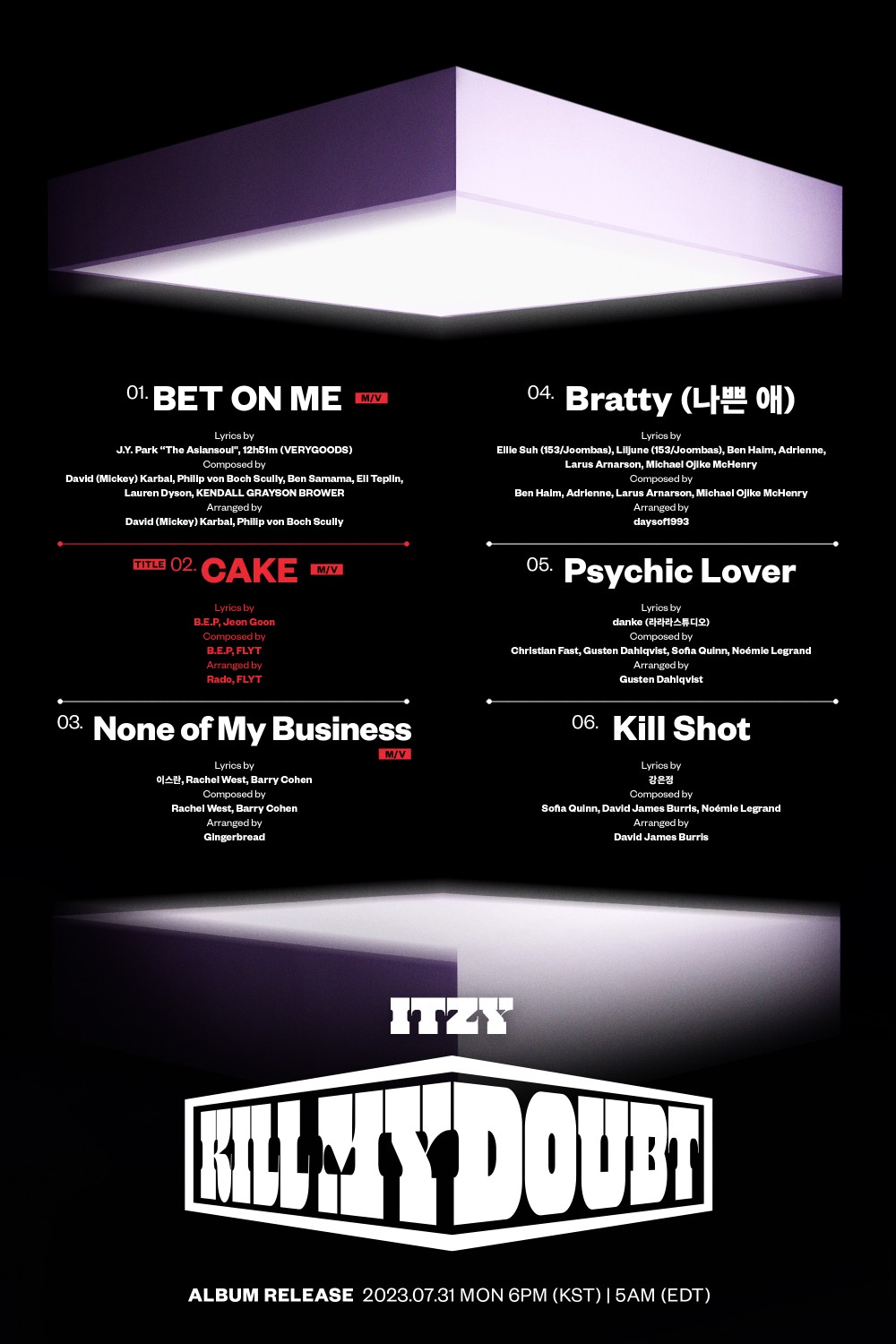 ITZY TEASER, TRACK LIST Pantip