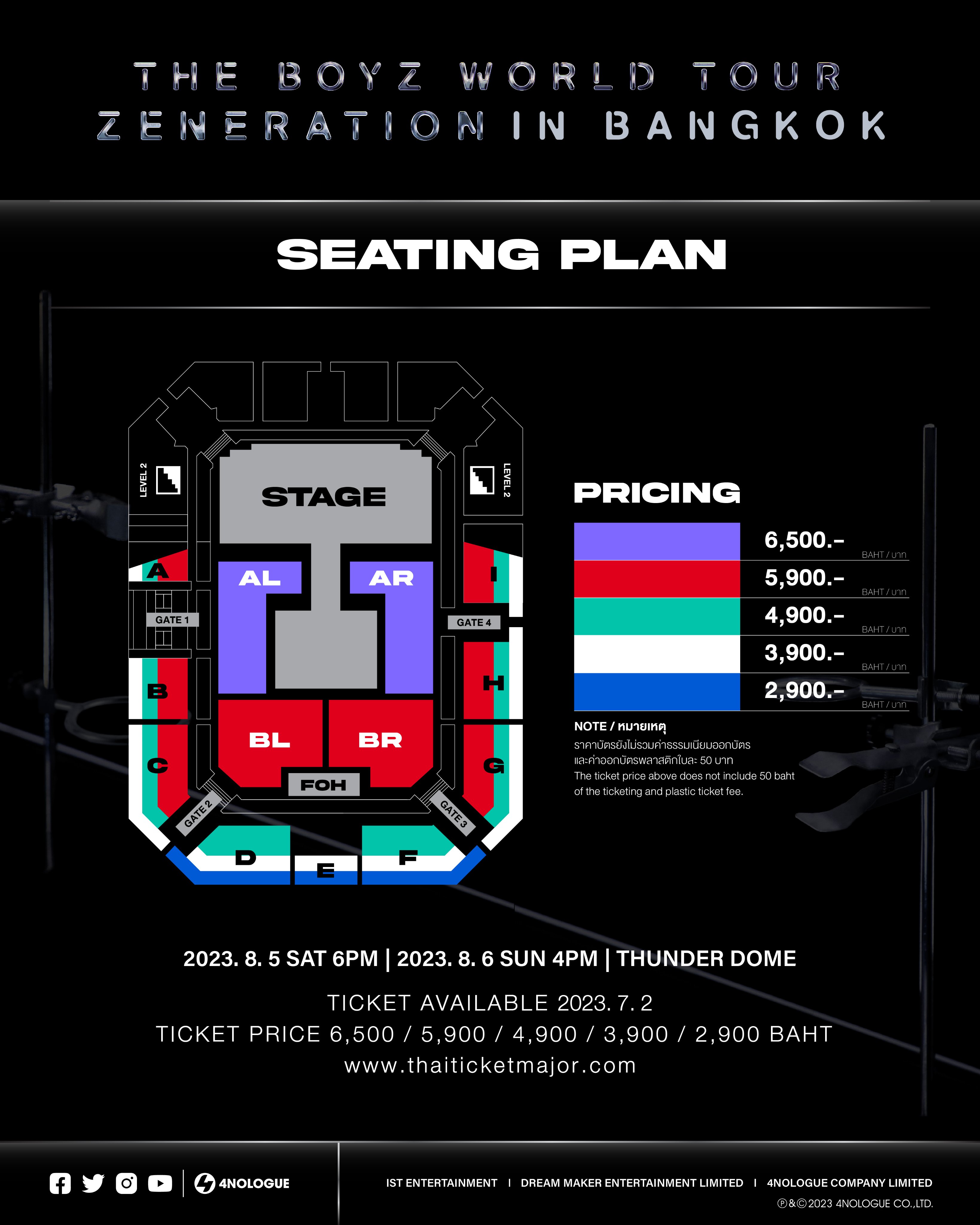 ผังที่นั่งและสิทธิพิเศษงาน THE BOYZ 2ND WORLD TOUR ZENERATION in