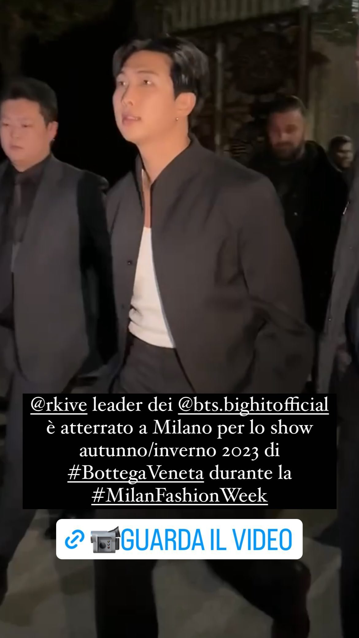 230225 RM at the Milan Fashion Week Bottega Veneta Winter 23 Show  Compilation : r/bangtan