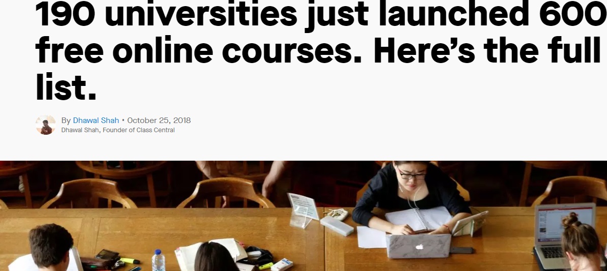 190 universities just launched 600 free online courses. Here's the full  list. — Class Central