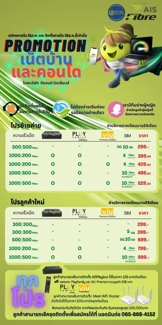 สอบถามโปรอินเตอร์เน็ตบ้าน สำหรับติดตั้งต้นปีหน้า (2566)  สำหรับลูกค้าย้ายค่ายครับ - Pantip