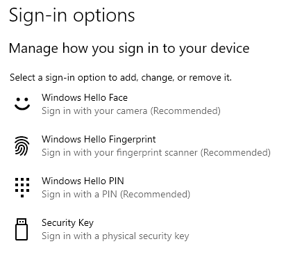 windows hello fingerprint reader not working