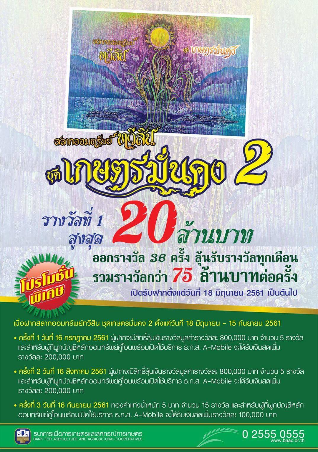 สลากออมทรัพย์ทวีสิน ของ ธกส.เอาเลขที่ยังไม่ขาย มาจับรางวัล ...