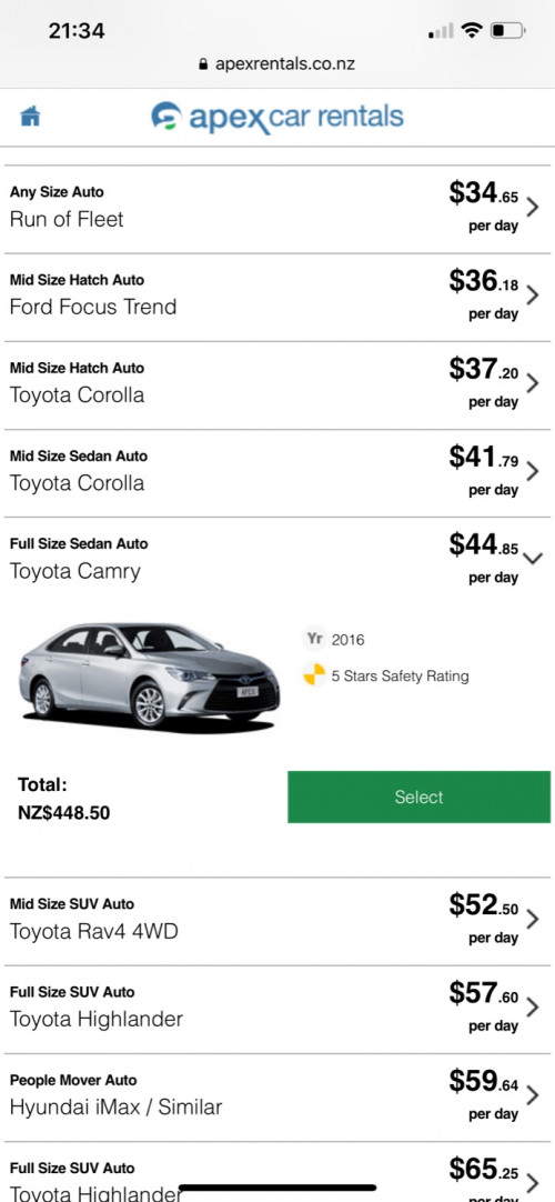 Apex Car Rental Pantip